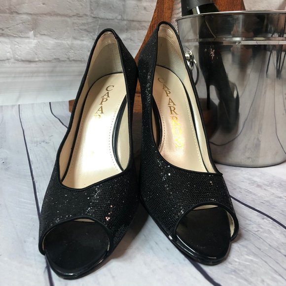 Caparros Black Sparkly Shoes, Size 10B - Picture 2 of 5